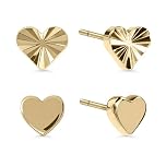 Radley 18ct Gold Plated Textured Heart Twinpack Earrings