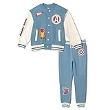 Marvel Avengers Iron Man Little Boys Fleece Varsity Bomber Jacket and Jogger Pants Outfit Set Slate Gray Iron Man 5