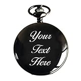 EDSG Personalised Pocket Watch | Engraved Polished Watch | Custom Gift for Dad Daddy Father Boyfriend Husband Uncle Usher Best Man Grooms Stepfather Grandad Fathers Day Gift with Box (Black)