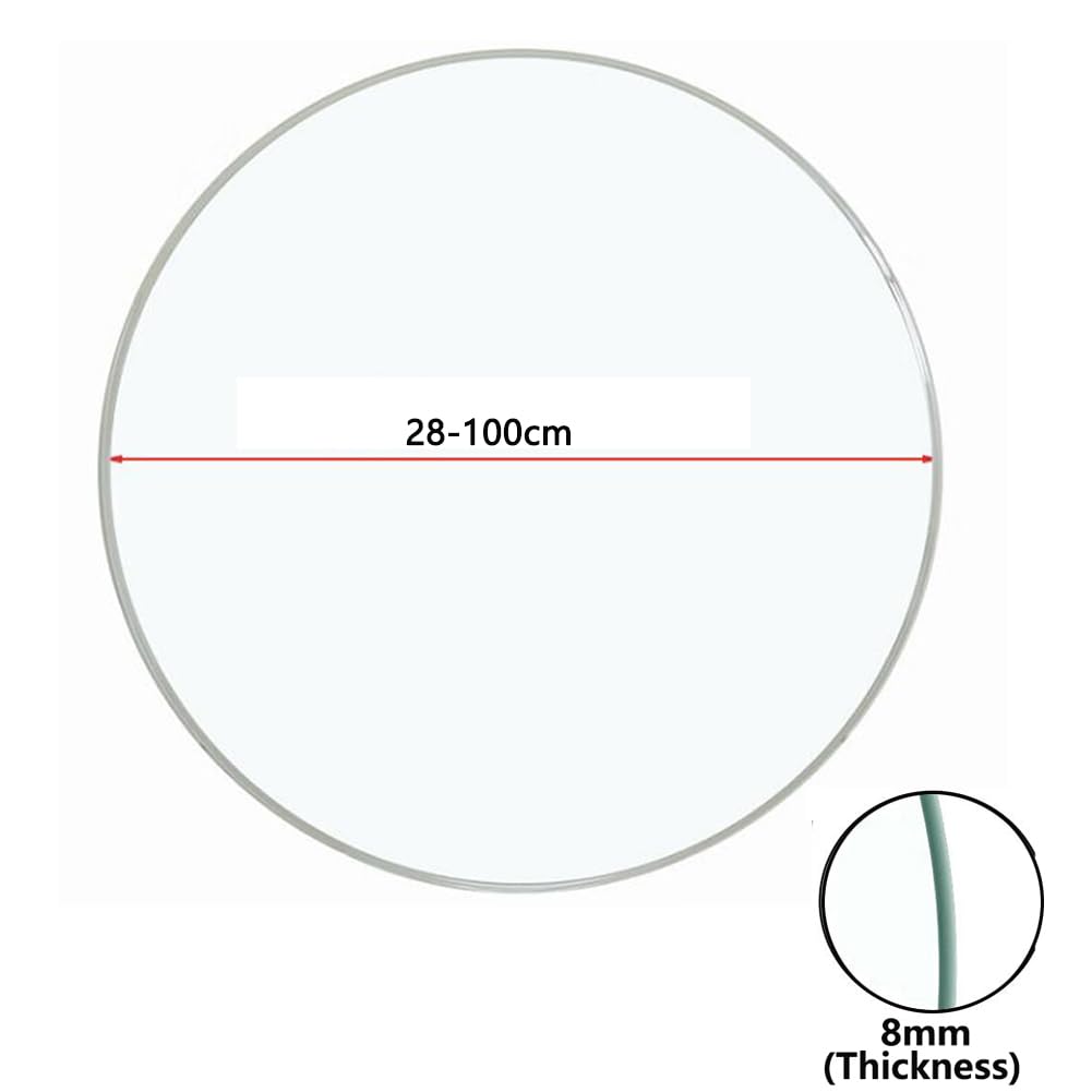 Protection de table ronde en verre trempé transparent de 8 mm d'épaisseur avec bord plat poli de 1000 mm de diamètre pour table de salle à manger de cuisine 28 cm