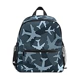 Aflyko Kids Backpack Camo Airplane Daycare Bookbag Kindergarten Daypack Toddler Travel Girls Boys Waterproof Preschool Bag 10' × 4' × 12'