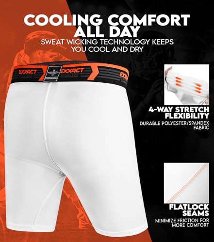 Exxact Sports Mens Compression Shorts with Soft Athletic Cup for Baseball Football Hockey, Mens Cup Underwear with Cup3