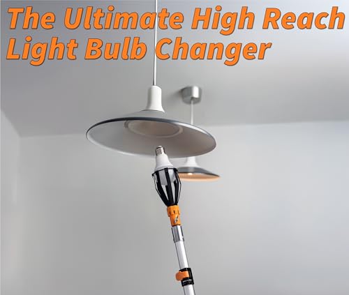4-12 ft Telescopic Light Bulb Changer for High Ceilings // Light Bulb Remover Tool High Ceilings Kit with Suction Cups, Basket and Microfiber Cloth // 20ft High Reach Light Bulb Changer with Pole - Thumbnail 6