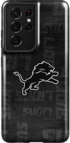 Skinit Pro Phone Case Compatible with Samsung Galaxy S21 Ultra 5G - Officially Licensed NFL Detroit Lions Black & White Design