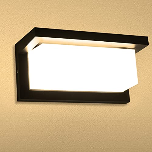 Lamker 18W LED Applique Murale Luminaire Exterieur Mural Lampe IP65 Étanche Moderne 3000K Lumière Éclairage pour Jardin Pathway Couloir Porche Terrasse Mur Patio Villa Garage Decorative Cover