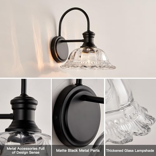 Image of HDDFL Wall Scones Matte Black Wall Lighting Fixture Modern Indoor Lamp for Bedroom Living Room Door Header