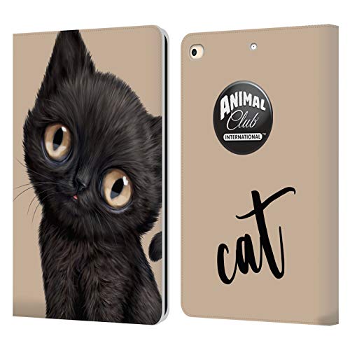Évitez les rayures sur iPad 9.7 grâce à cet étui portefeuille chat noir en cuir