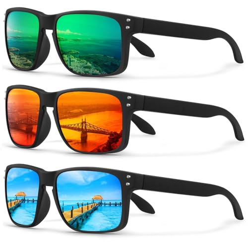 Image of KUGUAOK Polarized Sports Sunglasses for Men Driving Cycling Fishing Sun Glasses 100% UV Protection Goggles