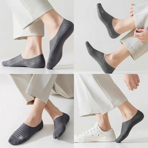 3 Pairs Thin Liner Non Slip No Show Socks For Men Cotton Thin High Elasticity Low Cut Ankle Socks With Non Slip Grips Black4