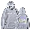 Umiquansome Katseye Merch Hoodies for Women UK Print Sweatshirt with Pockets Women's Fashion Winter Oversized Hoodie Ladies Tops Light Gray S