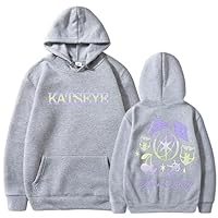 Umiquansome Katseye Merch Hoodies for Women UK Print Sweatshirt with Pockets Women's Fashion Winter Oversized Hoodie Ladies Tops Light Gray S