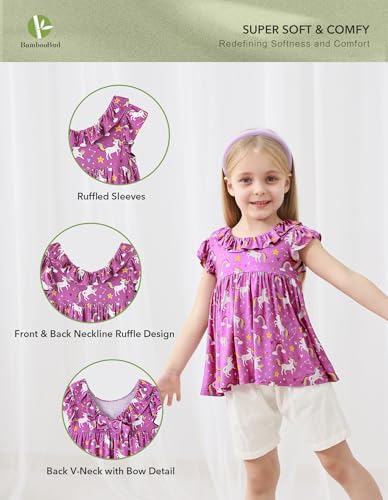 Image of Baby Girl Sleeveless T-Shirts Toddler Infant Girls Tank Top T-Shirt Viscose from Bamboo Summer Cool Tees 3Months-5T