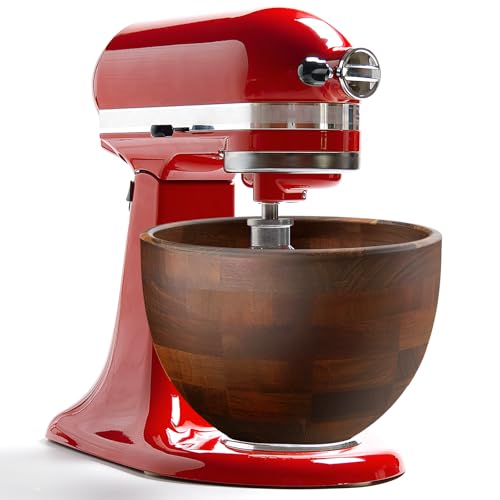 Tazón de madera de nogal premium 5QT compatible KitchenAid miniatura 4