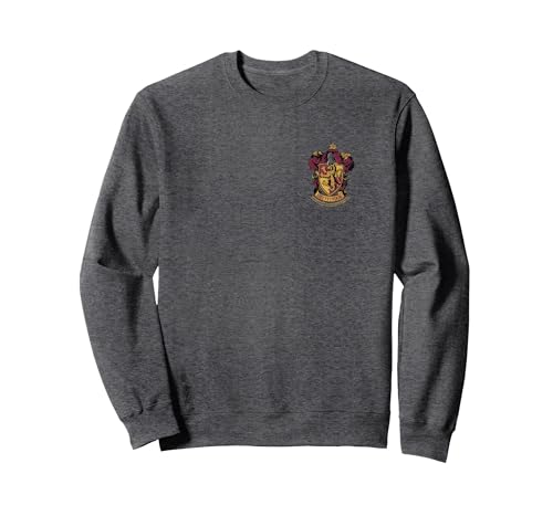 Harry Potter Gryffindor Badge Red Sweatshirt, Adult Unisex, Dark Heather Grey, Small