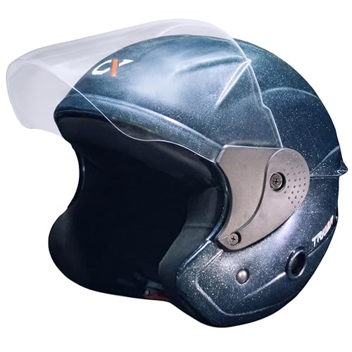 Image of Cortex TRIGER Half Face Helmet Glossy Finish with Scratch Resistant Polycarbonate Visor, Hard ABS Shell Helmet for Men and Women | Clear Visor, Lightweight