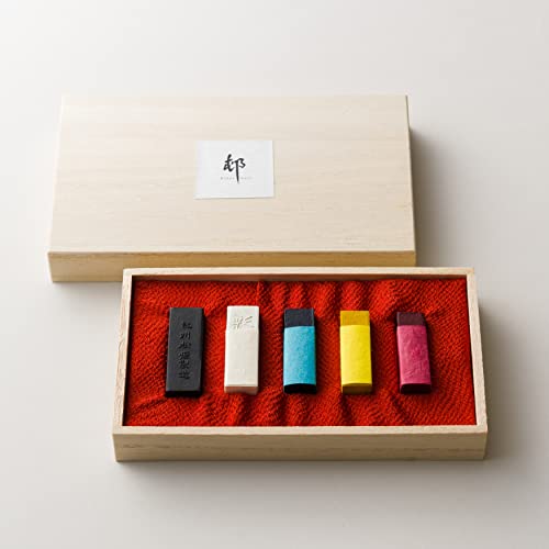 新品　高級　紀州松煙　彩雲墨５本(木箱入)セット 41q-TWymBhL.jpg