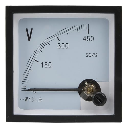 Voltímetro analógico SQ-72 para CA con indicador de 450V y formato de 72x72 mm