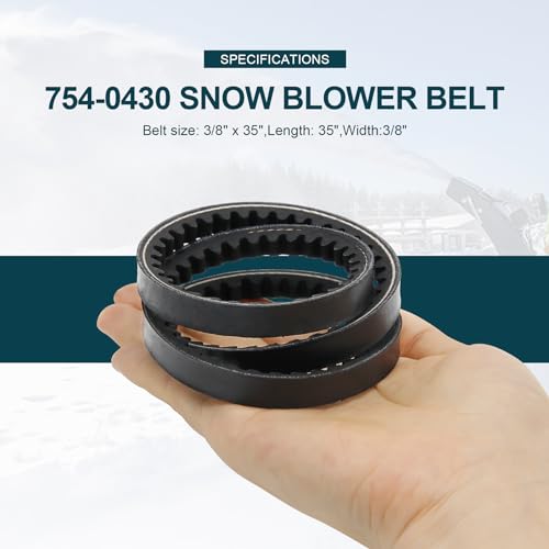 Honoyam 954-0430 754-0430 Auger Drive Belt Two-Stage Snow Blowers Replacement 3/8"x35" for MTD Troy Bilt Cub C