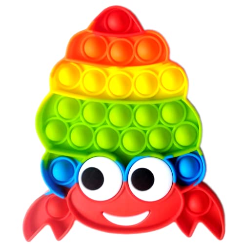 Juguete Fidget para estallar Burbujas de Silicona, Tipo sensorial, antiestrés, Multicolor, Modelo Cangrejo ermitaño