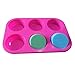 Allforhome 6 Round Silicone Cup Cake Molds Cake Baking Pans Muffin Cups Handmade Soap Molds Bath Bomb Chocolate Craft Art Soap Mousse Cake DIY Molds