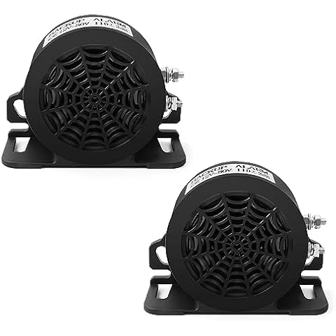 MIRKOO Backup Alarm 110dB 12V-80V DC Waterproof Industrial Heavy-Duty Backup Reverse Warning Alarm with Super Loud Beeper Tone for Truck Van Freight Car Lorry Heavy Vehicles (110dB-2PC) Cover