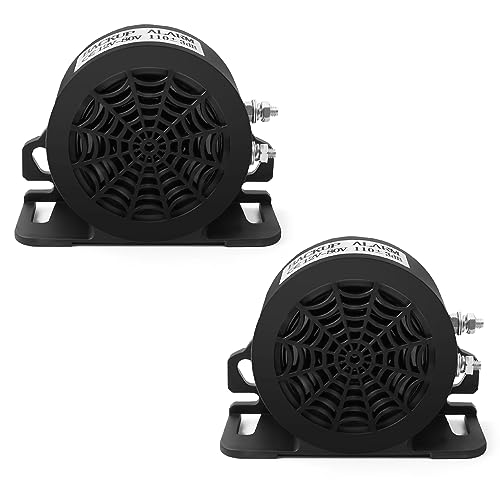 MIRKOO Backup Alarm 110dB 12V-80V DC Waterproof Industrial Heavy-Duty Backup Reverse Warning Alarm with Super Loud Beeper Tone for Truck Van Freight Car Lorry Heavy Vehicles (110dB-2PC)
