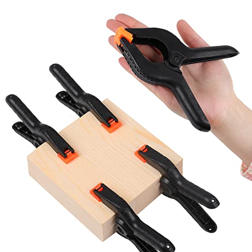 Image of 4 Pack Spring Clamps, 6inch Plastic Clips, Backdrop Clips, Big Clamps Heavy Duty, Spring Clips for Crafts, Backdrop Stand, Woodworking, Photography Studios (Black)