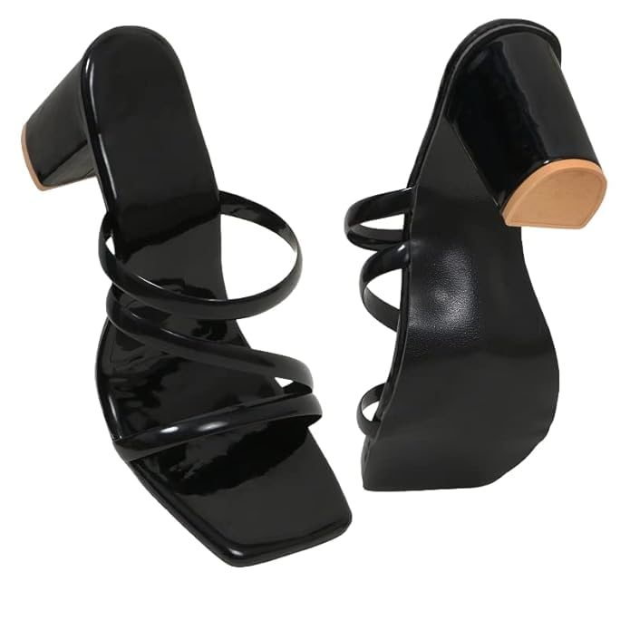 AANA FASHION Women Stylish Fancy Heel Sandal | Sandal for Women | Casual Heel Sandal for Party | Women Footwear (Black, UK Footwear Size System, Adult, Women, Numeric, Medium, 6) (B0DFTL3JLM) Amazon Price History, Amazon Price Tracker