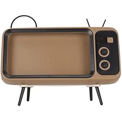Mini Soporte Para Celular flexman Soporte para Teléfono para Escritorio, Altavoces Inalámbricos BT, Soporte Estilo TV Retro, Soporte Decorativo para Teléfono Móvil de Escritorio Resistente a los Arañazos para el Hogar