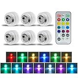 Hiseanllo 6 PCS Wireless Led Lights for Car Interior, 13 Colors Interior Car Lights with Remote Control, Car Ambient Lighting Kit Car Neon Lights for Car Decor