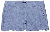 J.Crew Mercantile Women's Scallop Hem Short (2, Chambray Cotton)