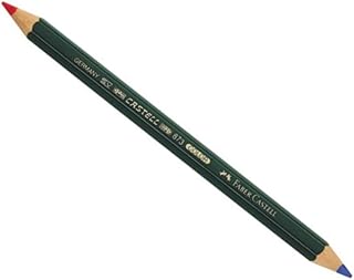 Faber-Castell 117500 - Estuche con 12 ecolápices bicolor grueso 873, forma hexagonal, color rojo y azul - 12 Unidad ( Paquete de 1)