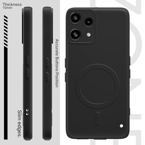 Image of Pikkme Back Cover for Nothing Phone 3a Lite 5G Soft Matte Silicone Mag-Safe Design (Mag-Safe Not Support) Camera Protection | Slim Fit Bumper Cover (Black)
