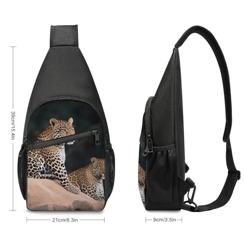 Mochila tipo sling African Leopard blanca para senderismo miniatura 2