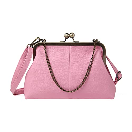 Lanpet Women Classical Kiss Lock Clutch with Chain Strap Shoulder Bag Purse Wallet