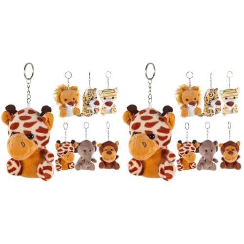 DEARMAMY 2 Juegos Juguetes De Animales Mini Jirafa De Peluche Animales De Peluche Al Vacío Juguetes De Animales Para Bebés Mini Mochila De Juguete Animales De Peluche De Mono 6 piezas * 2