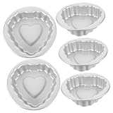 CIYODO 5Stücke Teiliges Aluminium Kuchenformen Antihaft Pudding für Desserts zum Backen von Kuchen Muffins Pudding für Zuhause und Gastronomie