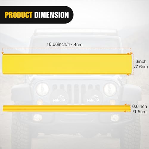 Image of Nilight 20 Inch LED Light Bar Cover Yellow Color | Protective Durable Polycarbonate Lens, Waterproof Dustproof Scratch-Proof for Double-Row Off Road Driving Lighting