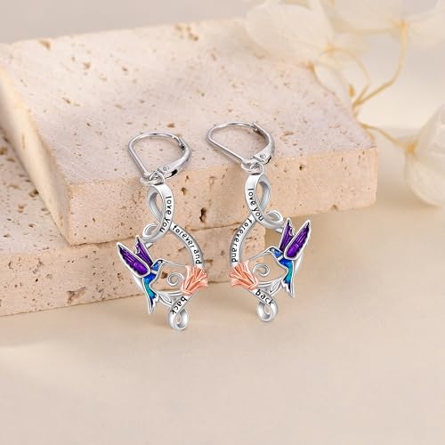 HKPATOP 925 Sterling Silver Hummingbird Earrings – Elegant Bird Dangle Jewelry Gifts for Women on Birthdays and Mother's Day - Image 3