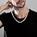 U7 Mens Long Necklace|18K Gold Plated Figaro Chain 5mm Flat Link Hip Hop Jewelry Neck Chain 28 Inch