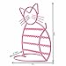 Urban Deco Cat Shaped Jewelry Organizer Stand - Earring Holder With 48 Stud Holes, Metal Display Vanity Organizer for Girls - Pink