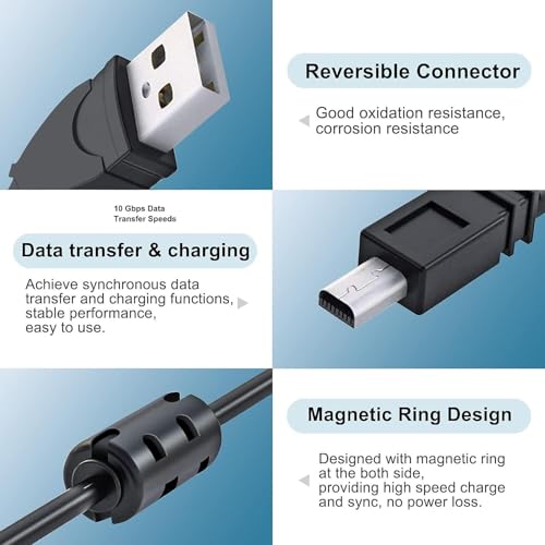 USB Cable Photo Transfer Cord UC-E6, UC-E23, UC-E17 for Nikon Digital SLR DSLR D3300 D750 D5300 D7200 D3200, Coolpix L340 L32 A10 & More (See List of Compatible Models) 1.5 meter Length 2 41q XEkSEtL