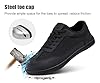 LARNMERN Safety Trainers Men Non Slip Steel Toe Cap Shoes Wide Toe Work Sneakers Lightweight Breathable Barefoot Shoes Comfortable 51654 (8 UK,Black) #1