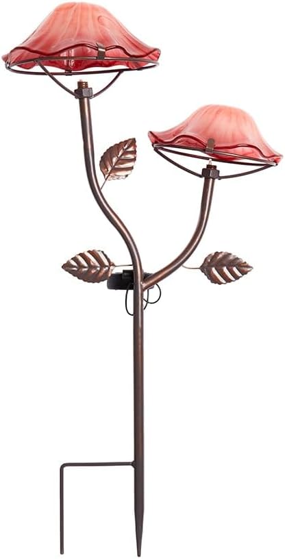 Double Mushroom Solar Stakes - Pink
