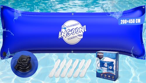 Angooni Cuscino invernale per piscina 200 x 450 cm XXL (per piscine 320-750 x 550-860 cm) | Cuscino ad aria con doppia cucitura per la copertura della piscina | Cuscino per piscina invernale con