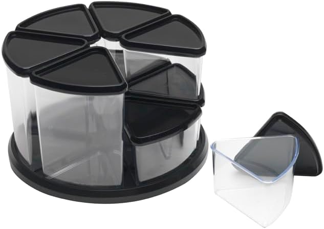 DEFLECT-O Carousel Organizer Set, 3"" and 6"" Canisters (39010104)", black;clear