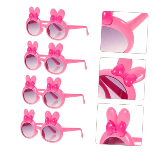 UPKOCH 4Pcs Cute Cartoon Rabbit Design Sunglasses for Beach Parties Fun Photo Props Lightweight and Safe Eyewear for Birthdays and Festivals4