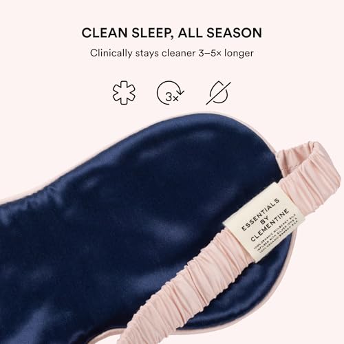 Image of Clementine Mulberry Silk Sleep Mask | Full Blackout Contoured Eye Mask for Sleeping | Organic & Non-Toxic | Oversized Night Blindfold | Hypoallergenic & Frizz-Free Eye Cover for Deep Sleep