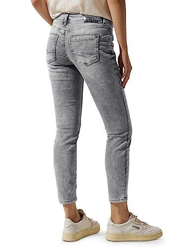 STREET ONE Damen A376533 Jeanshose Slim, Grey Random Wash, 33W / 28L EU