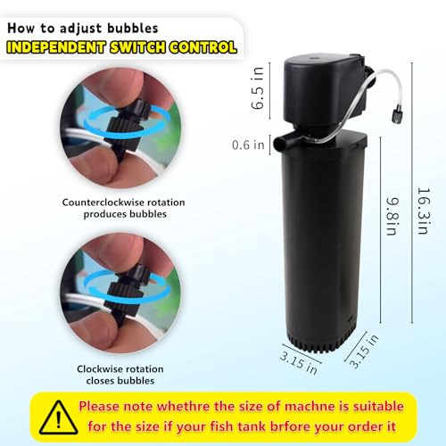 Coospider-Repta H6F-10F 400Gph Uv Fish Tank Filter,Uv Aquarium For 55-150 Gal, Green Clean Machine Powerful Pump Sock Filter For Pond Turtle Tank Saltwater Freshwater Cloudywater Crystal Clear Green Killing thumb #5